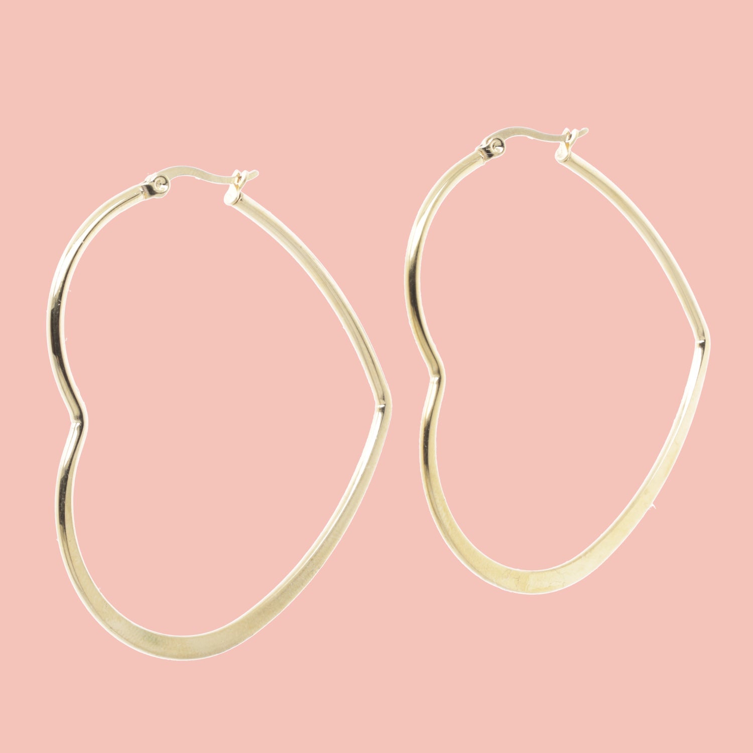 Large Heart Hoop Earrings (Gold Plated)