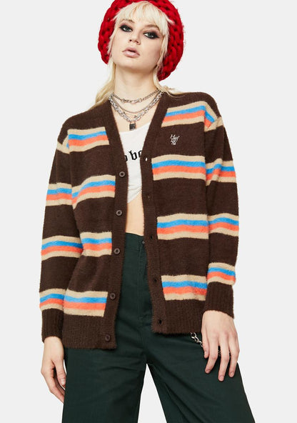 1984 Mohair Stripe Cardigan Sweater