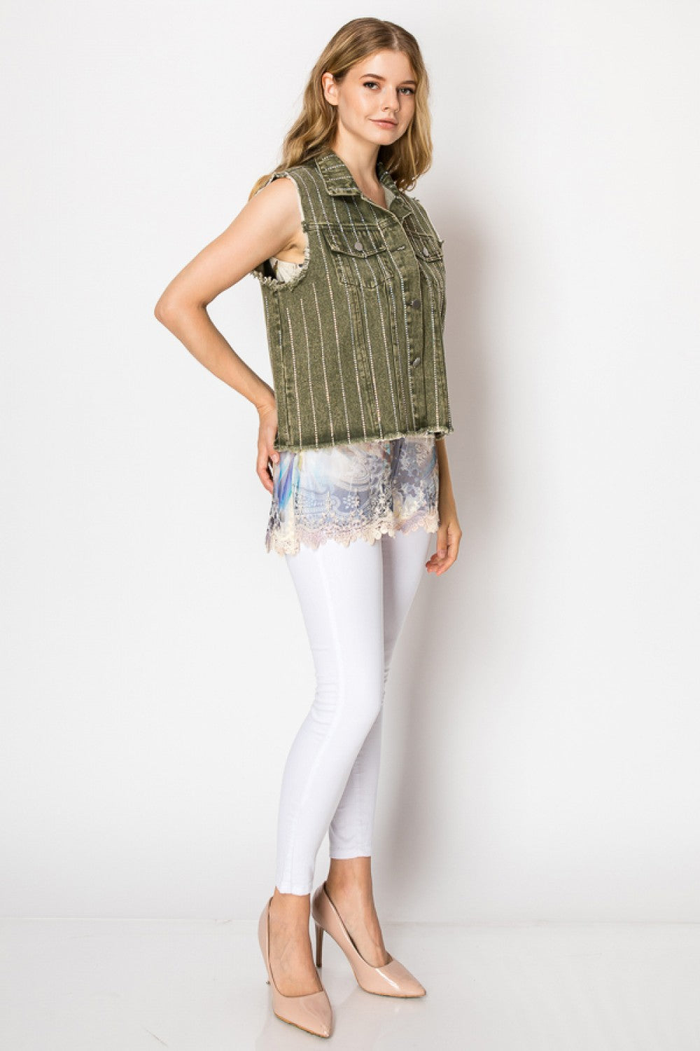 Origami - Sequin Denim Vest