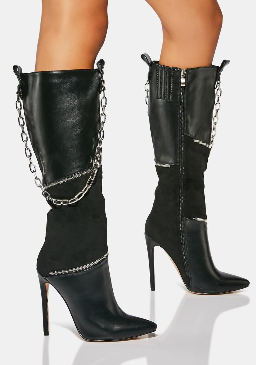 Adalyn Knee High Patchwork Boots