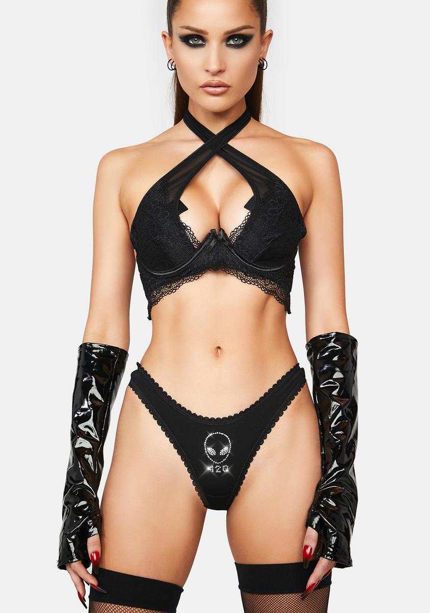 Alien 420 Rhinestone Thong