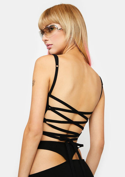 Add To Favorites Lace-Up Top