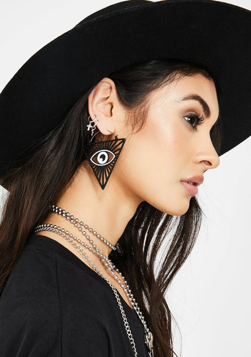 All Seeing Eye Drop Earrings