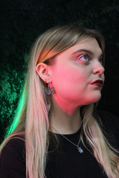 Jewel Summer Beetle Huggie Hoop Earrings