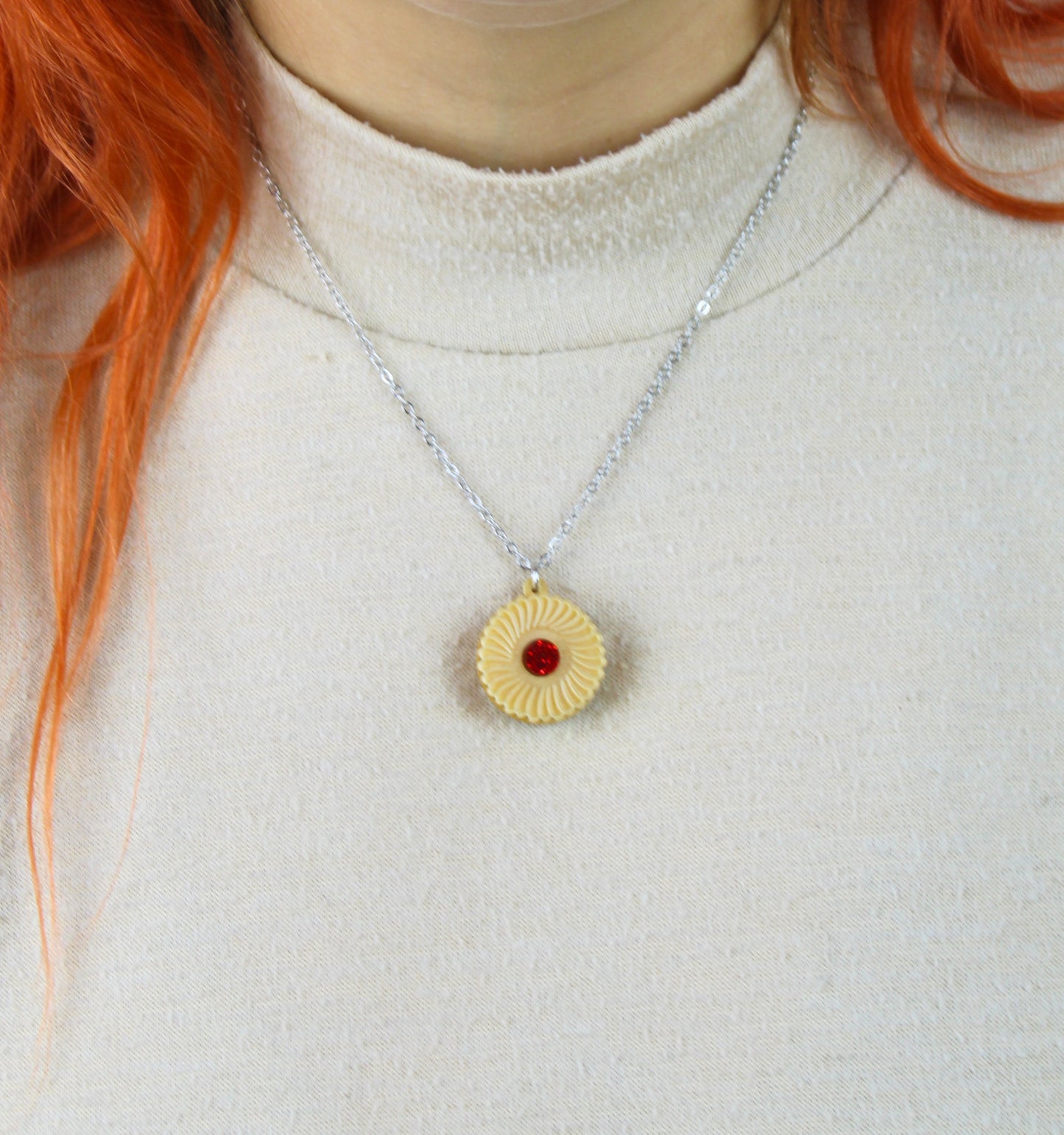 Jam & Cream Biscuit Necklace