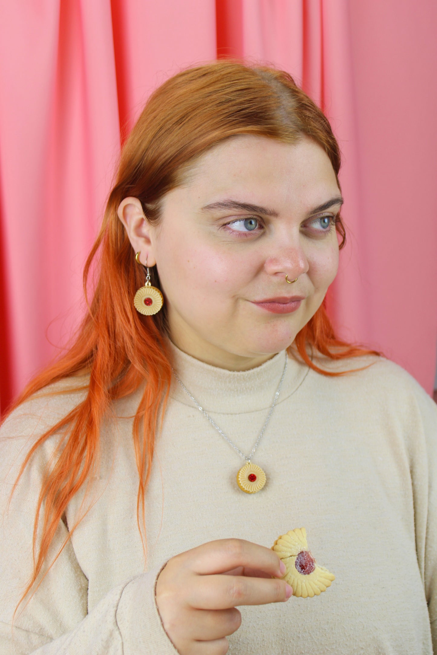 Jam & Cream Biscuit Necklace