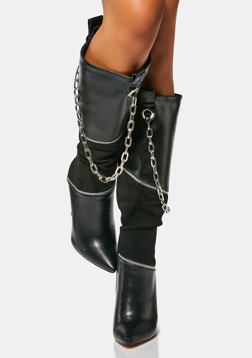 Adalyn Knee High Patchwork Boots