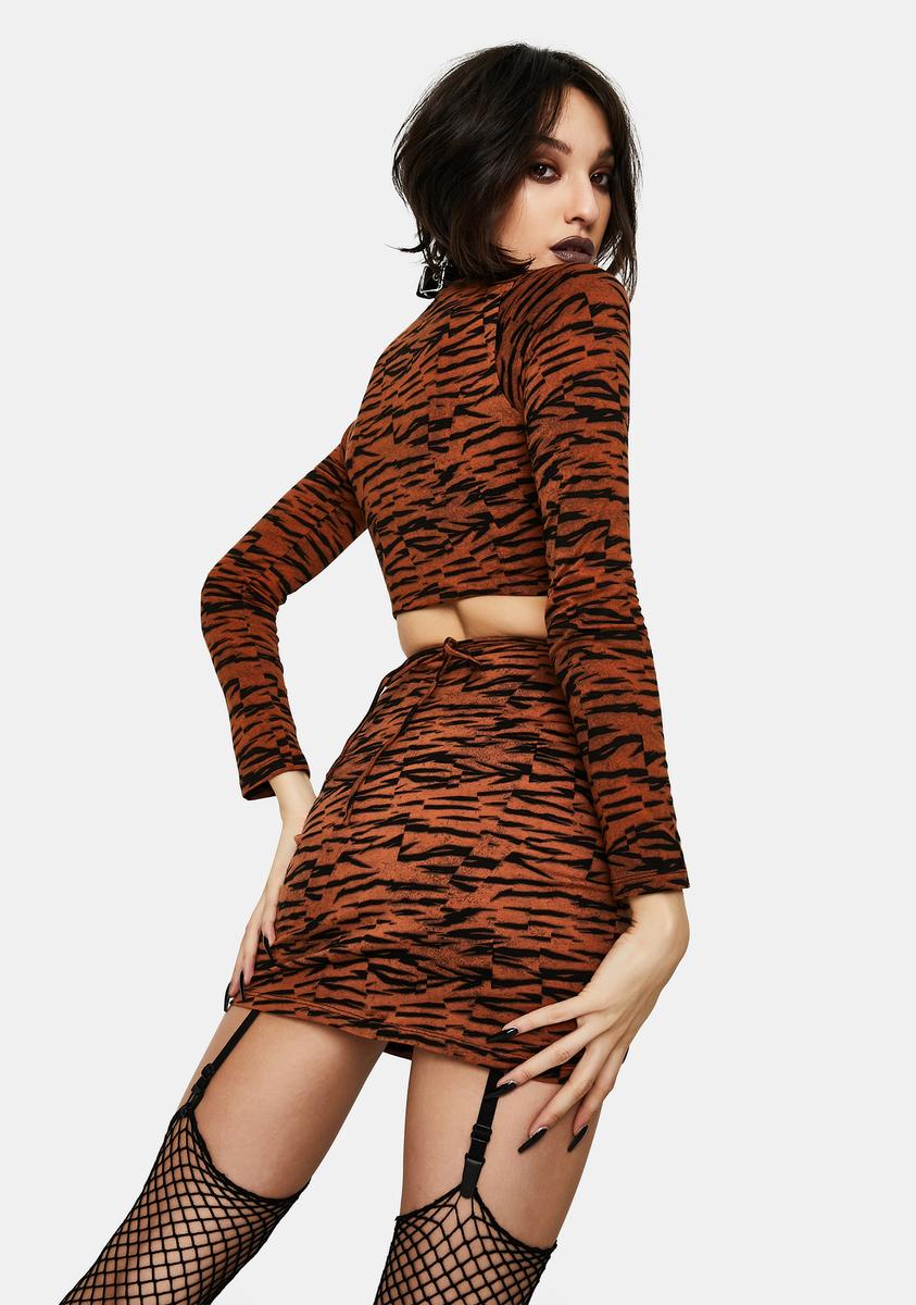 Abstract Tiger Ejon Mini Skirt