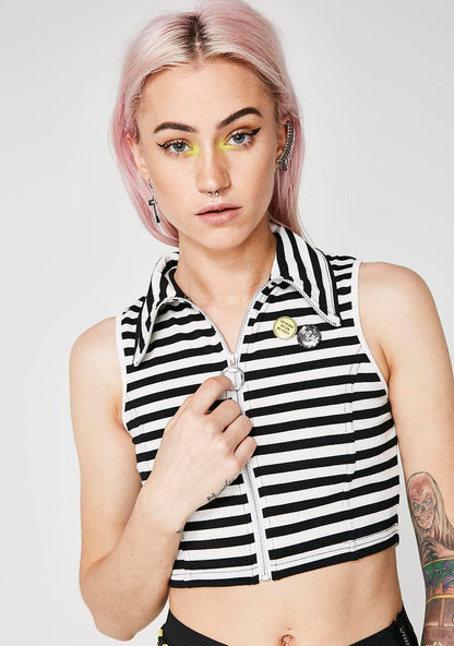 Above The Law Stripe Crop Top