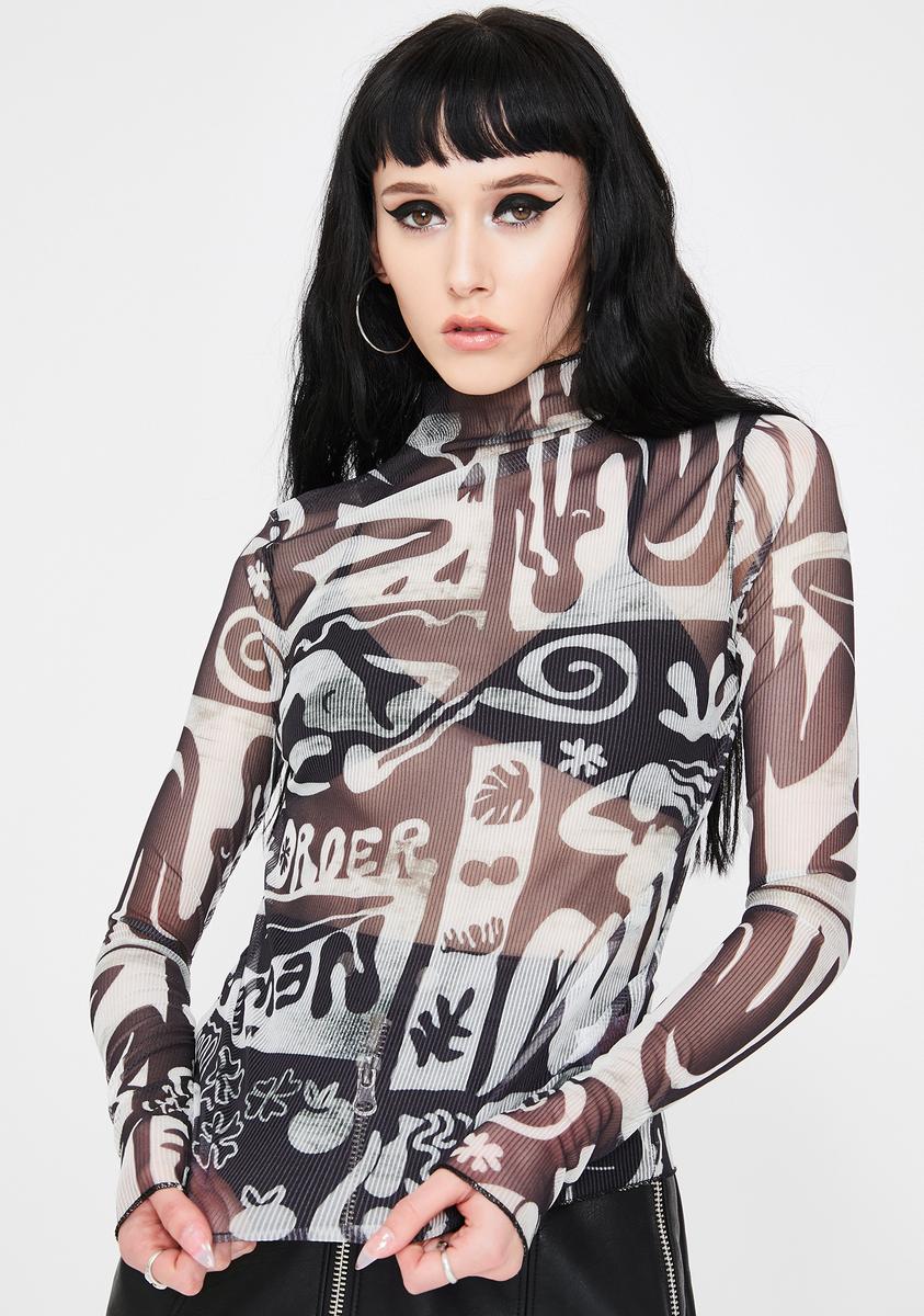 Abstract Print Mesh Top