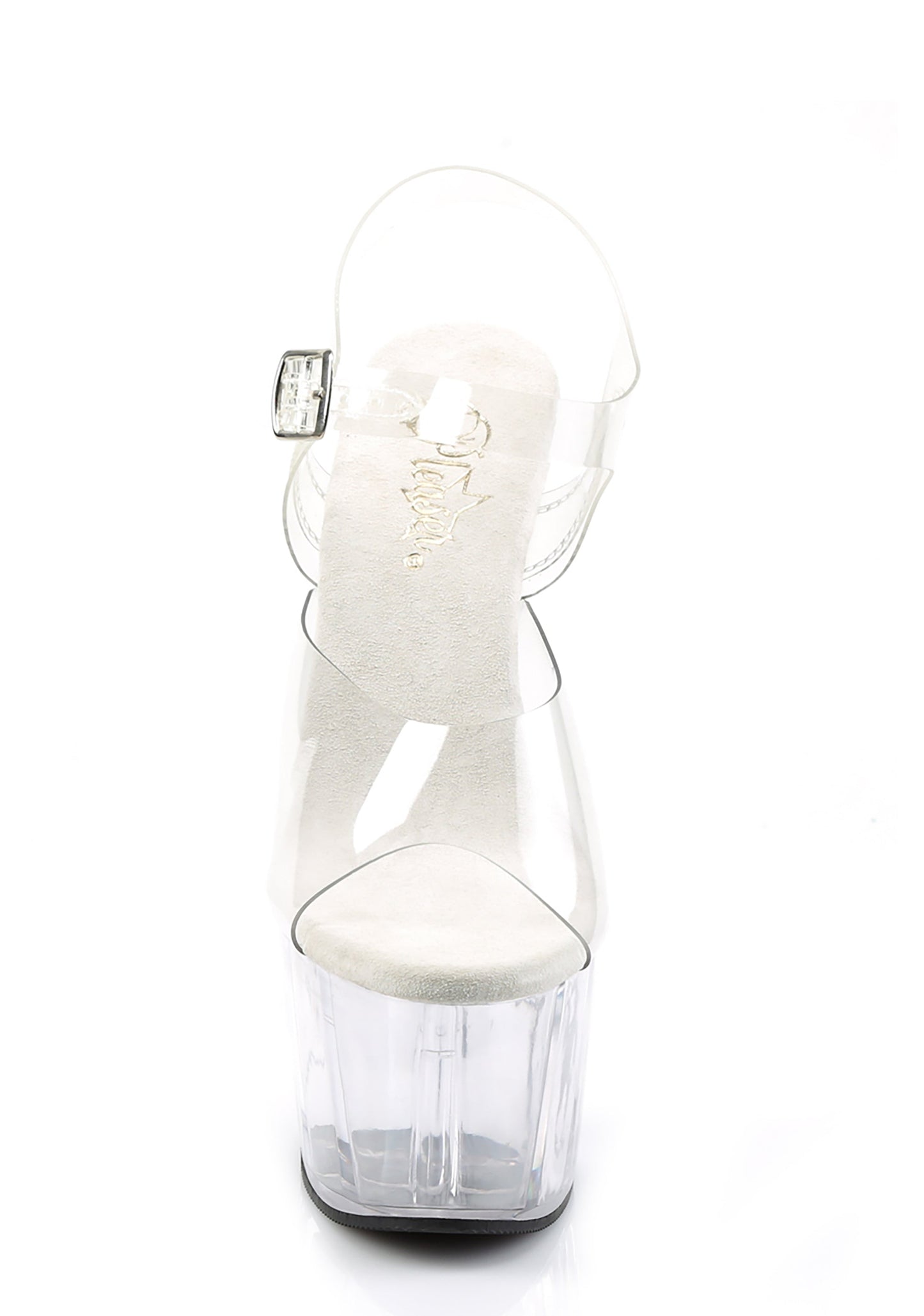 Adore-708 Platform Ankle Strap Sandals-Clear