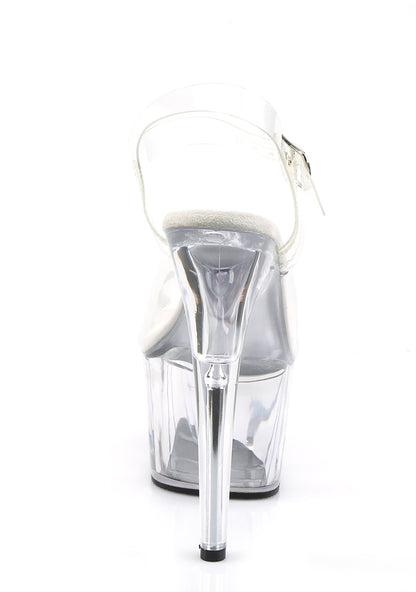 Adore-708 Platform Ankle Strap Sandals-Clear