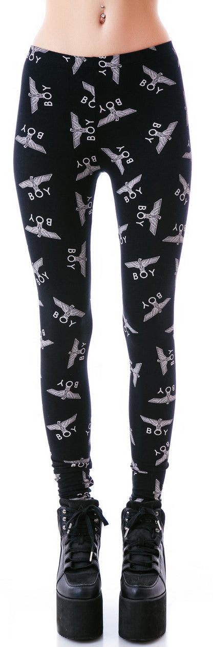 Allover Eagle BOY Standard Leggings - Black