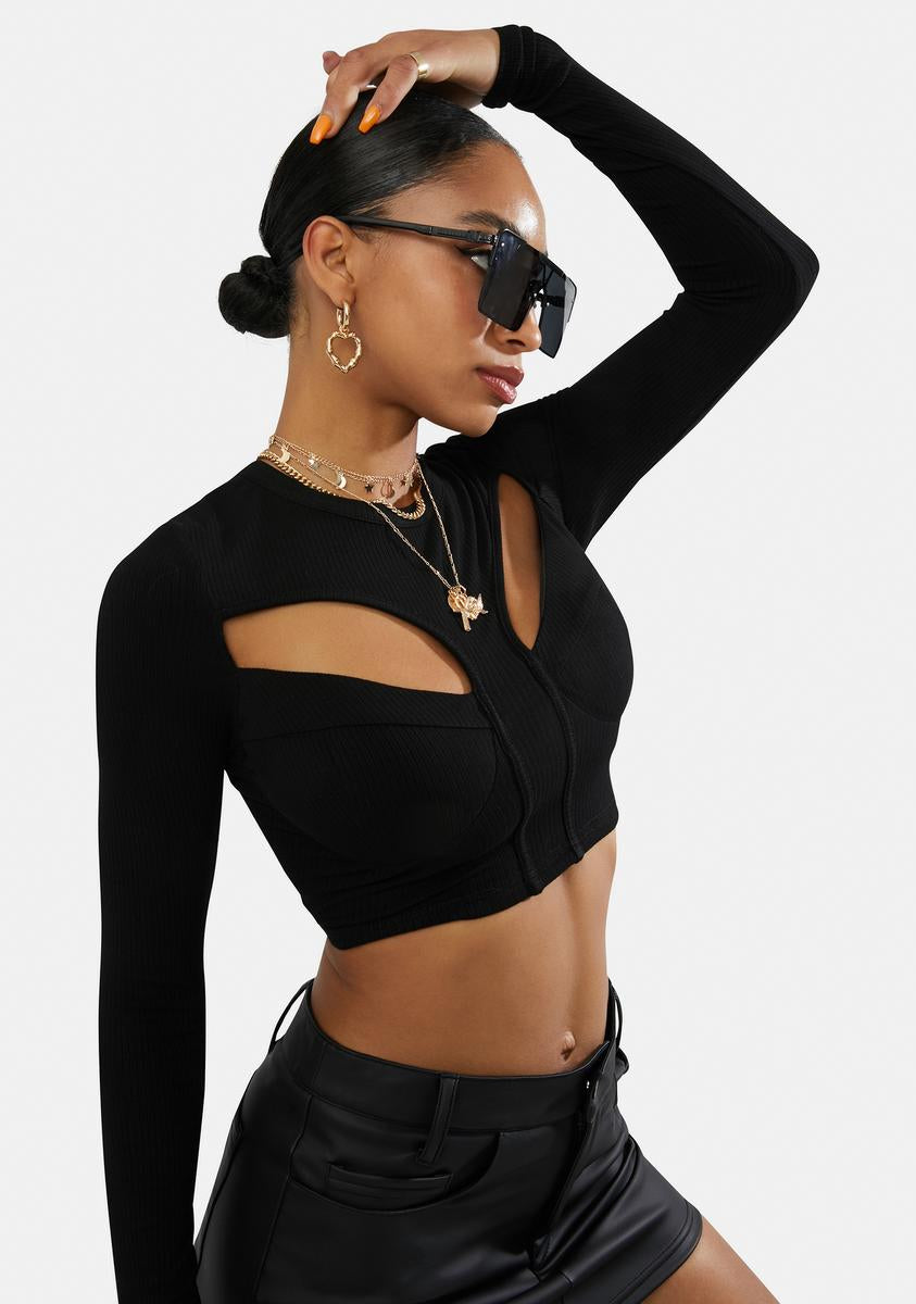 About Last Night Cutout Crop Top