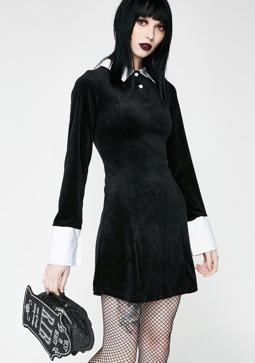 Addams Velvet Dress - Red
