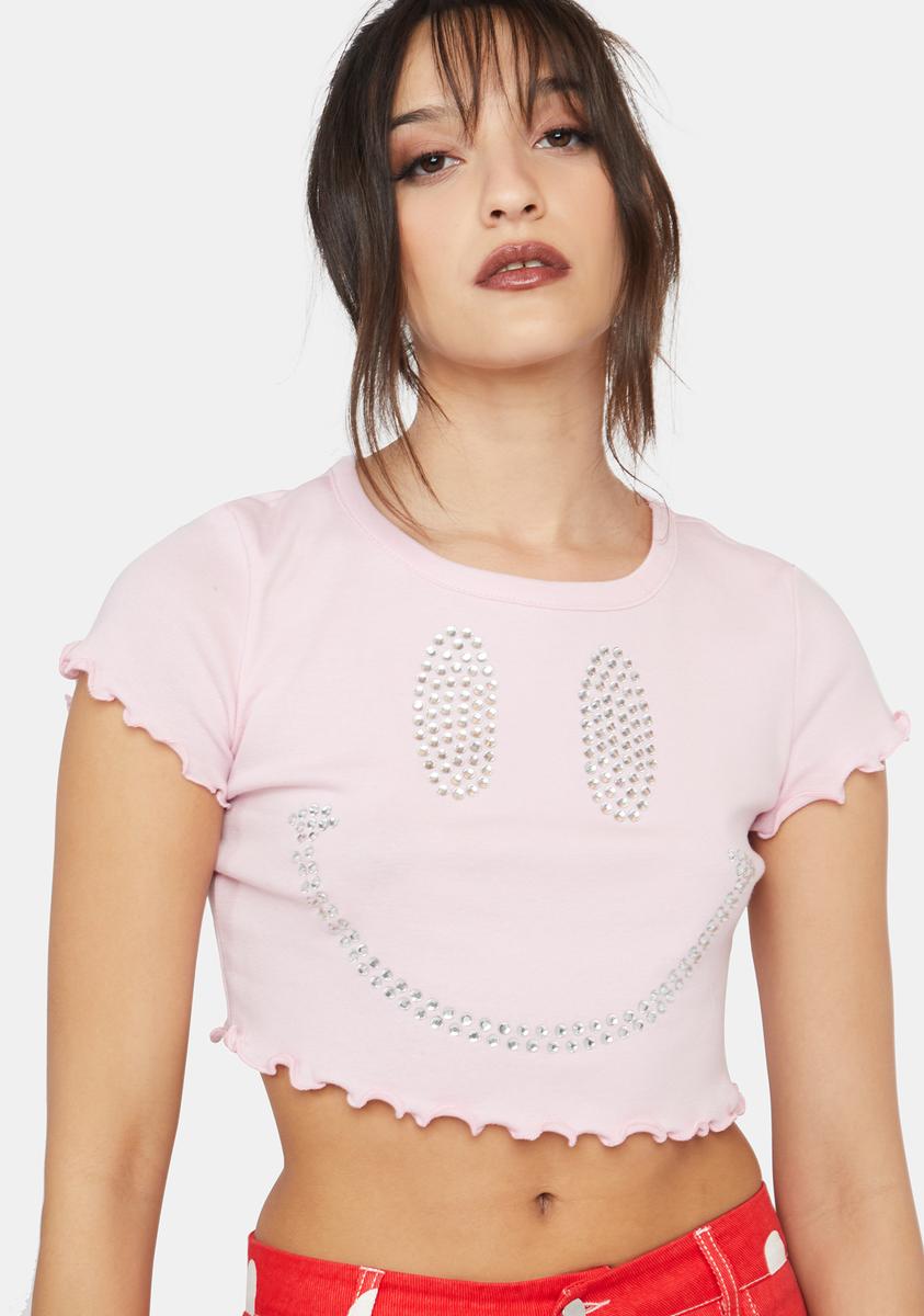 All Smiles Rhinestone Baby Tee