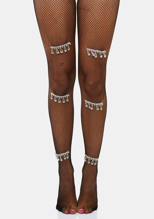 Always A Charmer Rhinestone Tights
