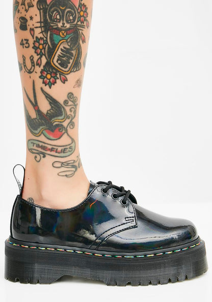 1461 Rainbow Patent Quad Shoes