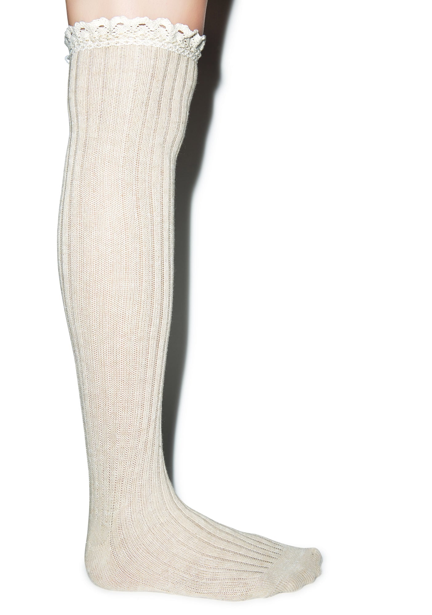 All About That Lace Knee High Socks - Black