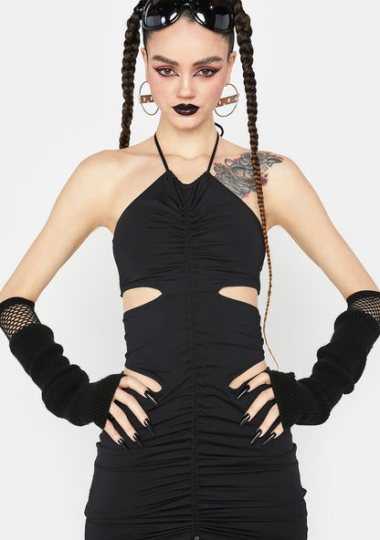 Alive At Night Halter Dress
