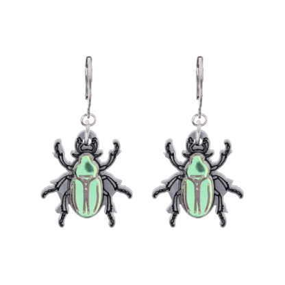 Jewel Summer Beetle Huggie Hoop Earrings