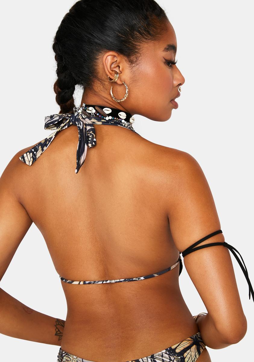 Abstract Butterfly Gata Bikini Top
