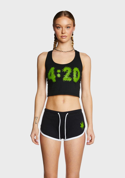 420 Racerback Crop Tank