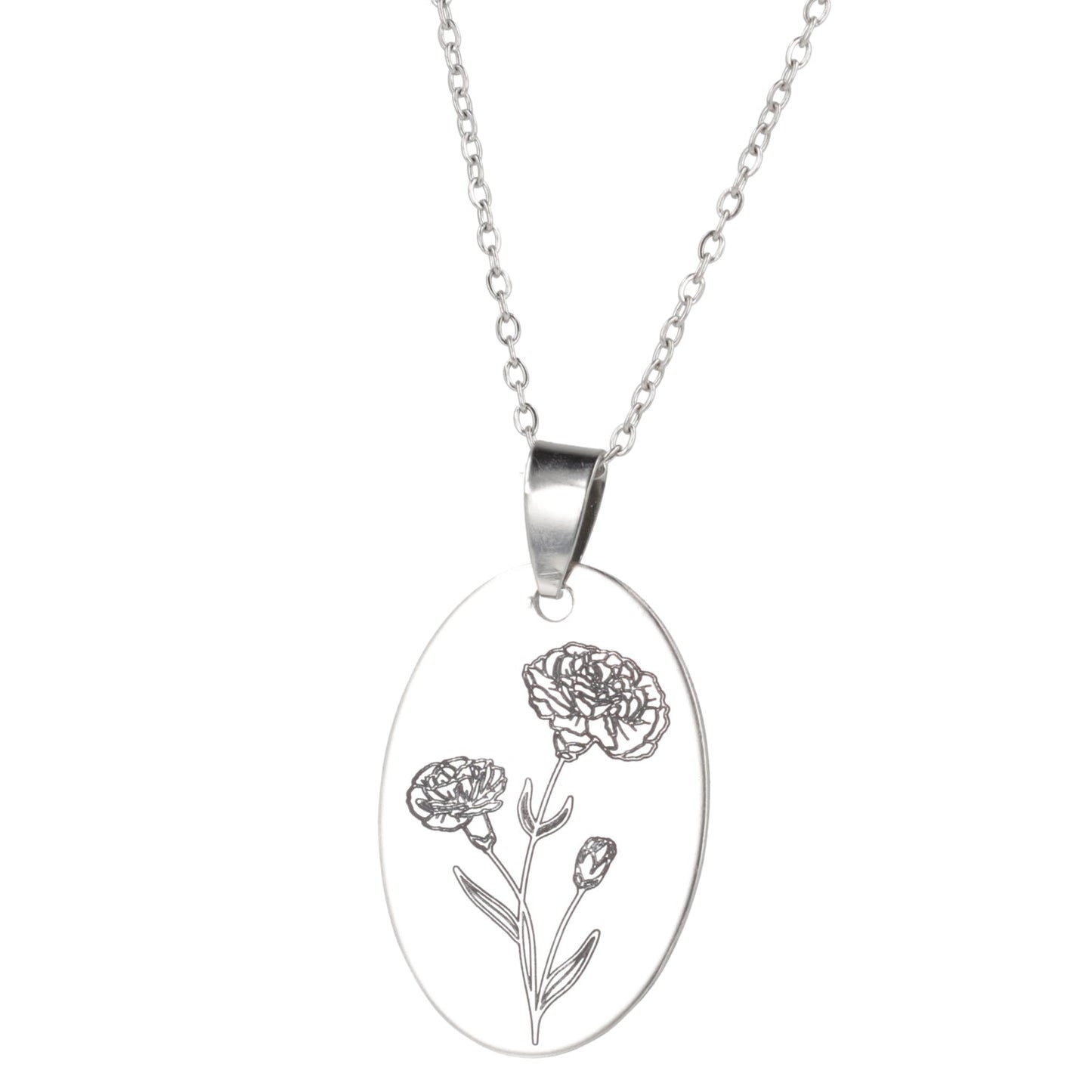 January Birth Flower Necklace - Carnation