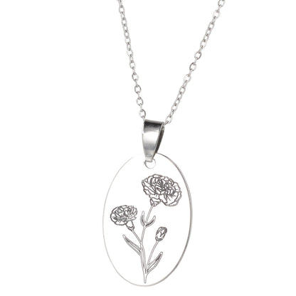 January Birth Flower Necklace - Carnation