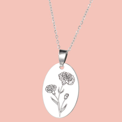 January Birth Flower Necklace - Carnation