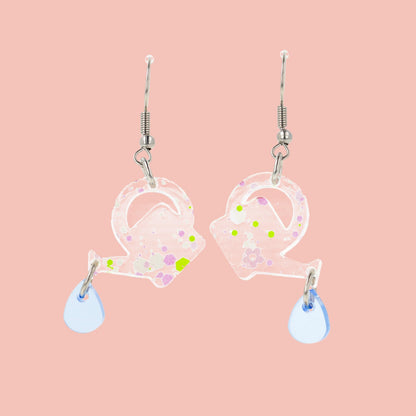 I Wet My Plants! Confetti Watering Can Earrings