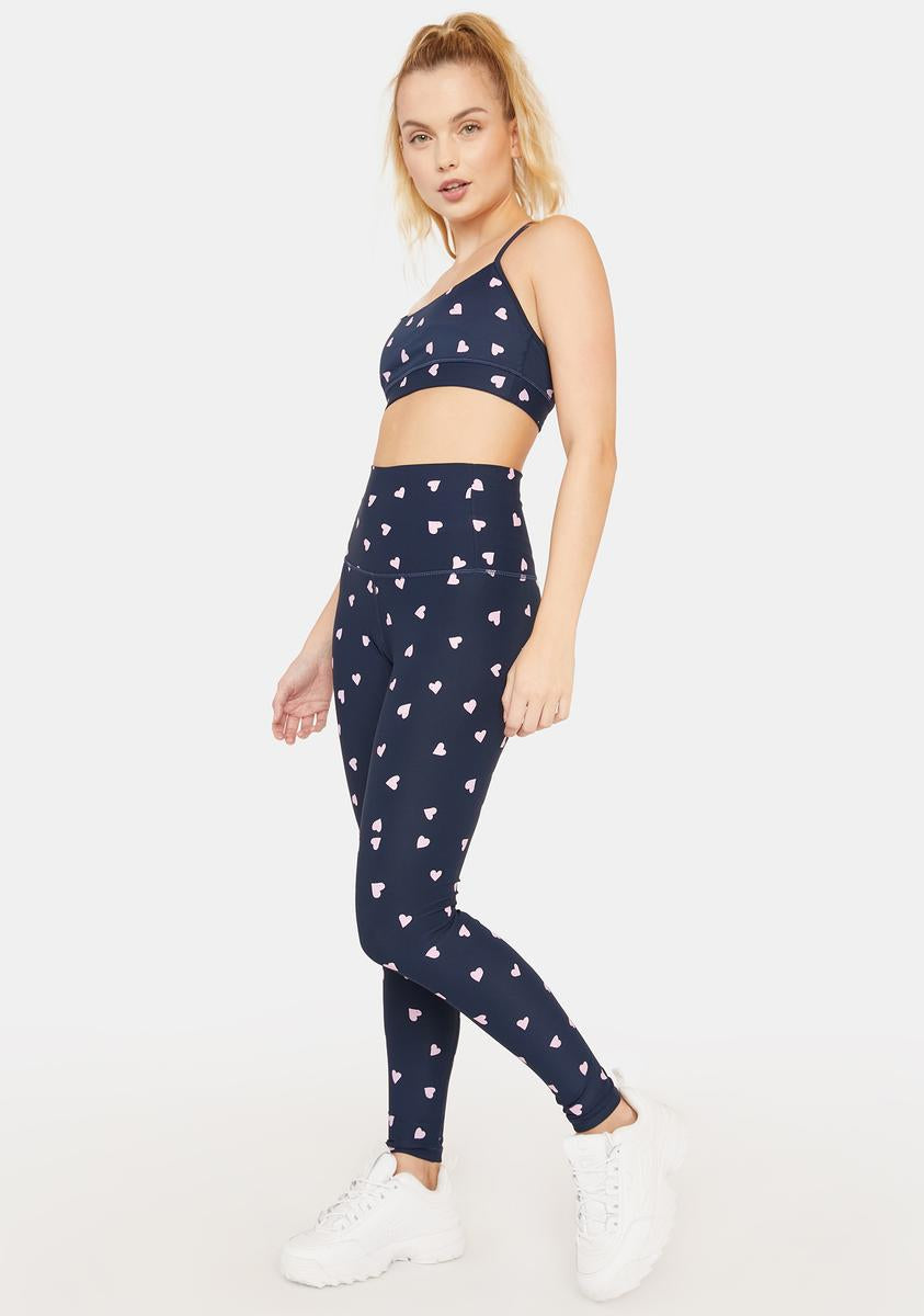 All Over Hearts Support Sports Bra