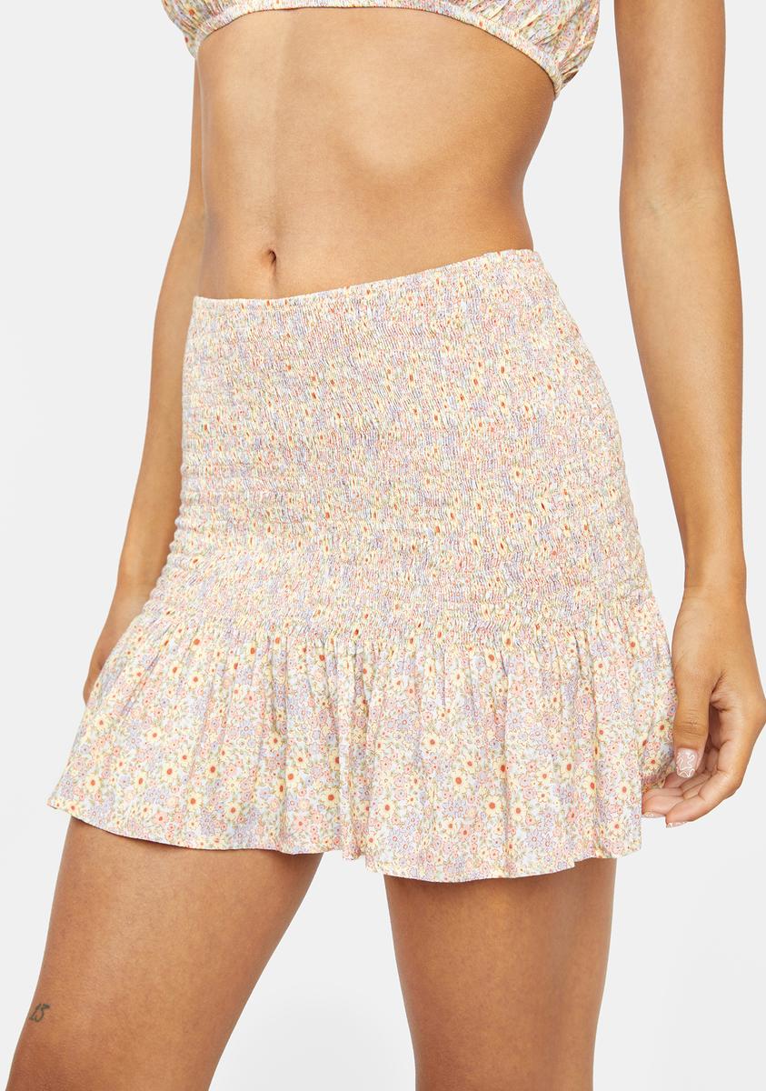 70s Prairie Girl Floral Rylee Mini Skirt