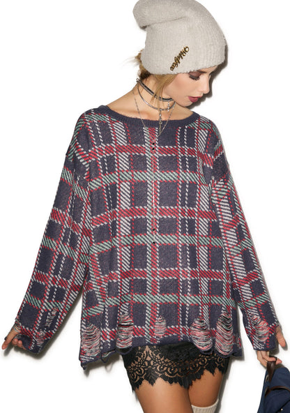 All Over Plaid Tight Knit