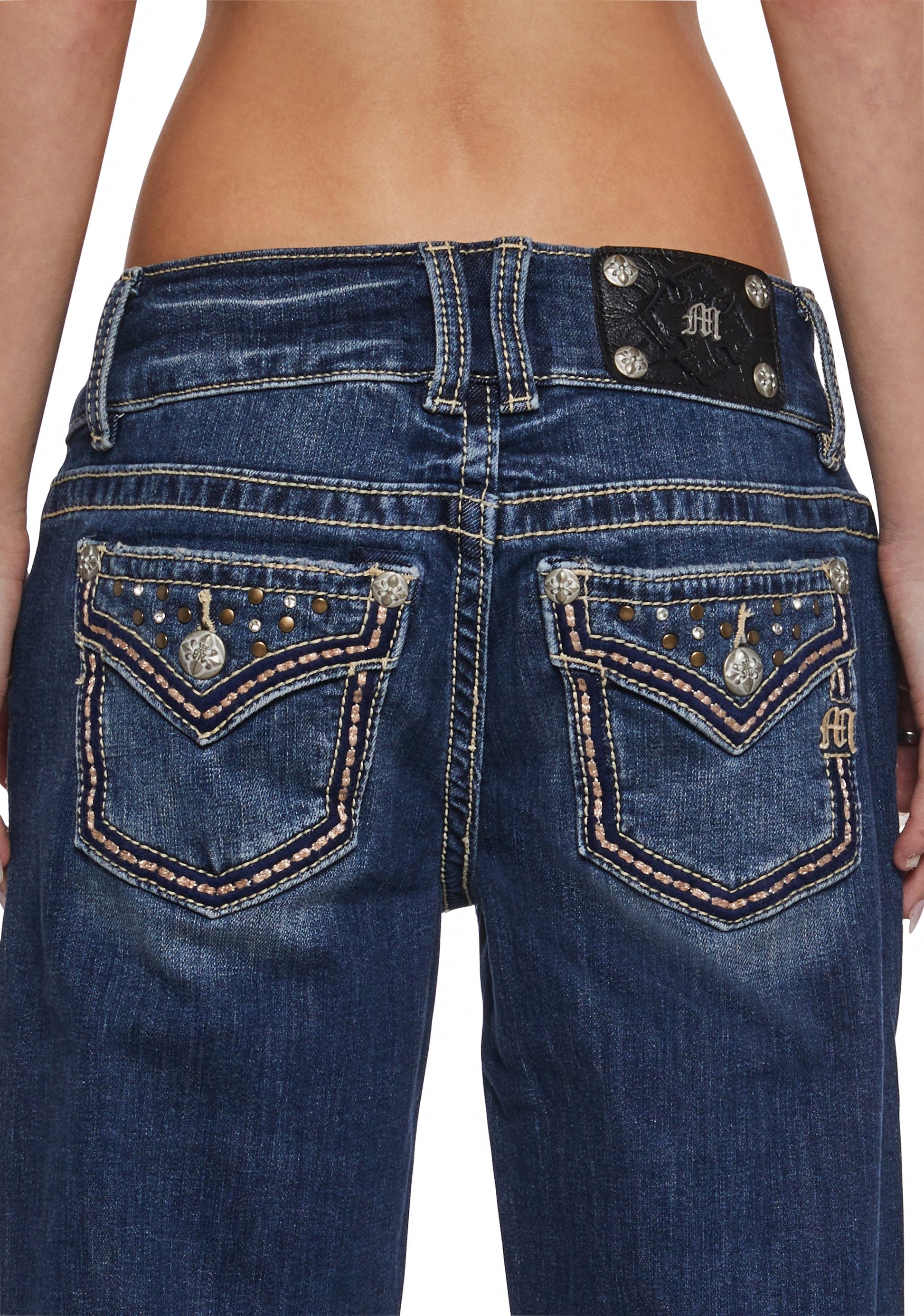 30" Low Rise Slim Wide Jeans