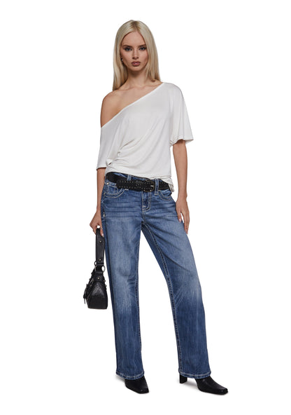 30" Mid Rise Slim Wide Jeans