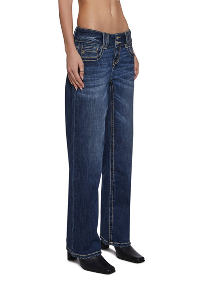 30" Low Rise Slim Wide Jeans