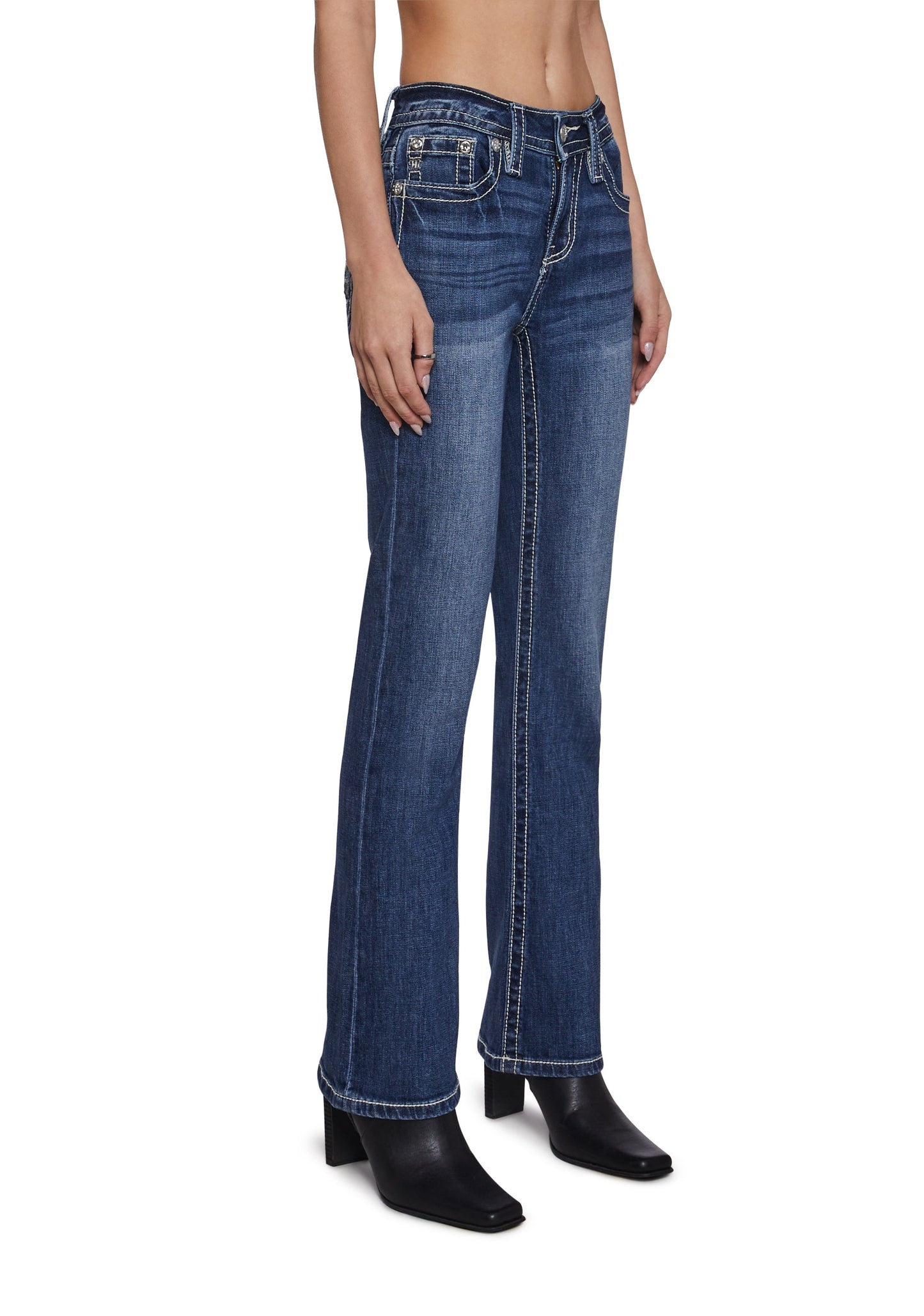 30" Mid Rise Denim Boot Jeans