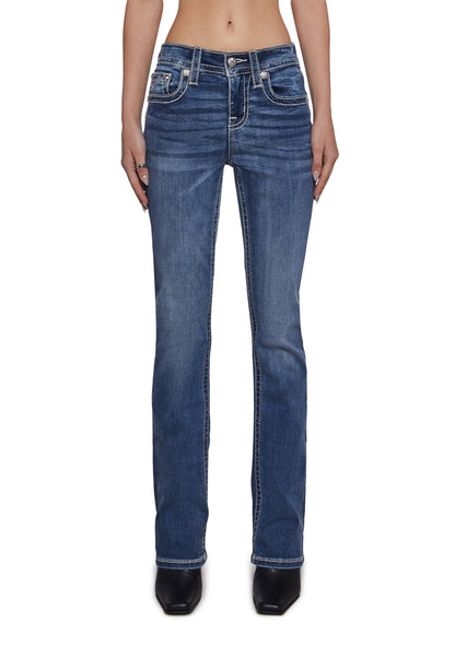 32" Mid Rise Boot Cut Jeans