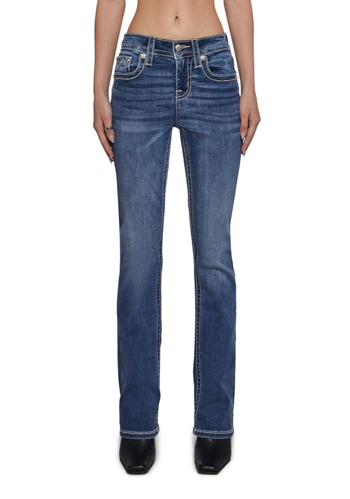32" Mid Rise Boot Cut Jeans