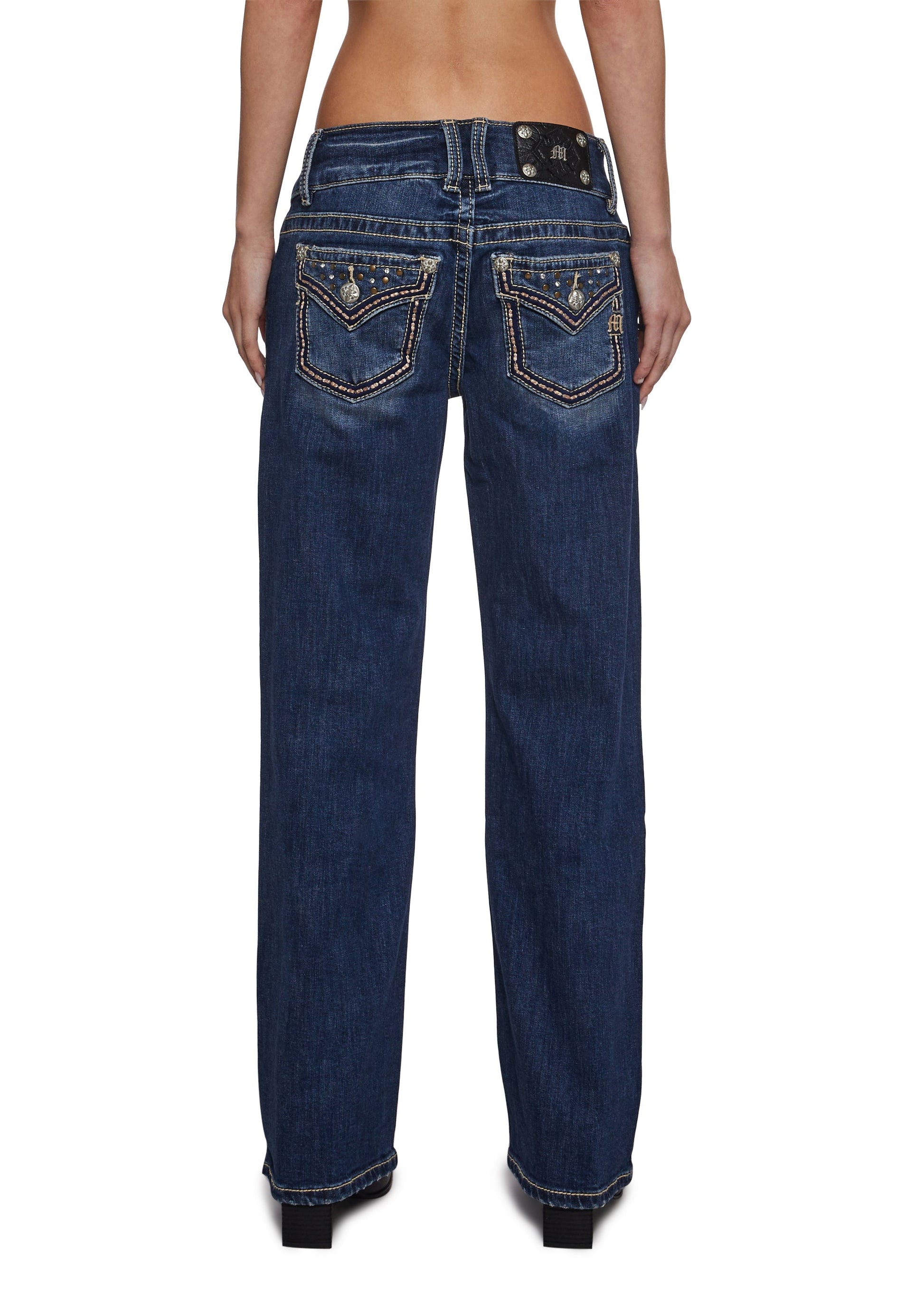 30" Low Rise Slim Wide Jeans