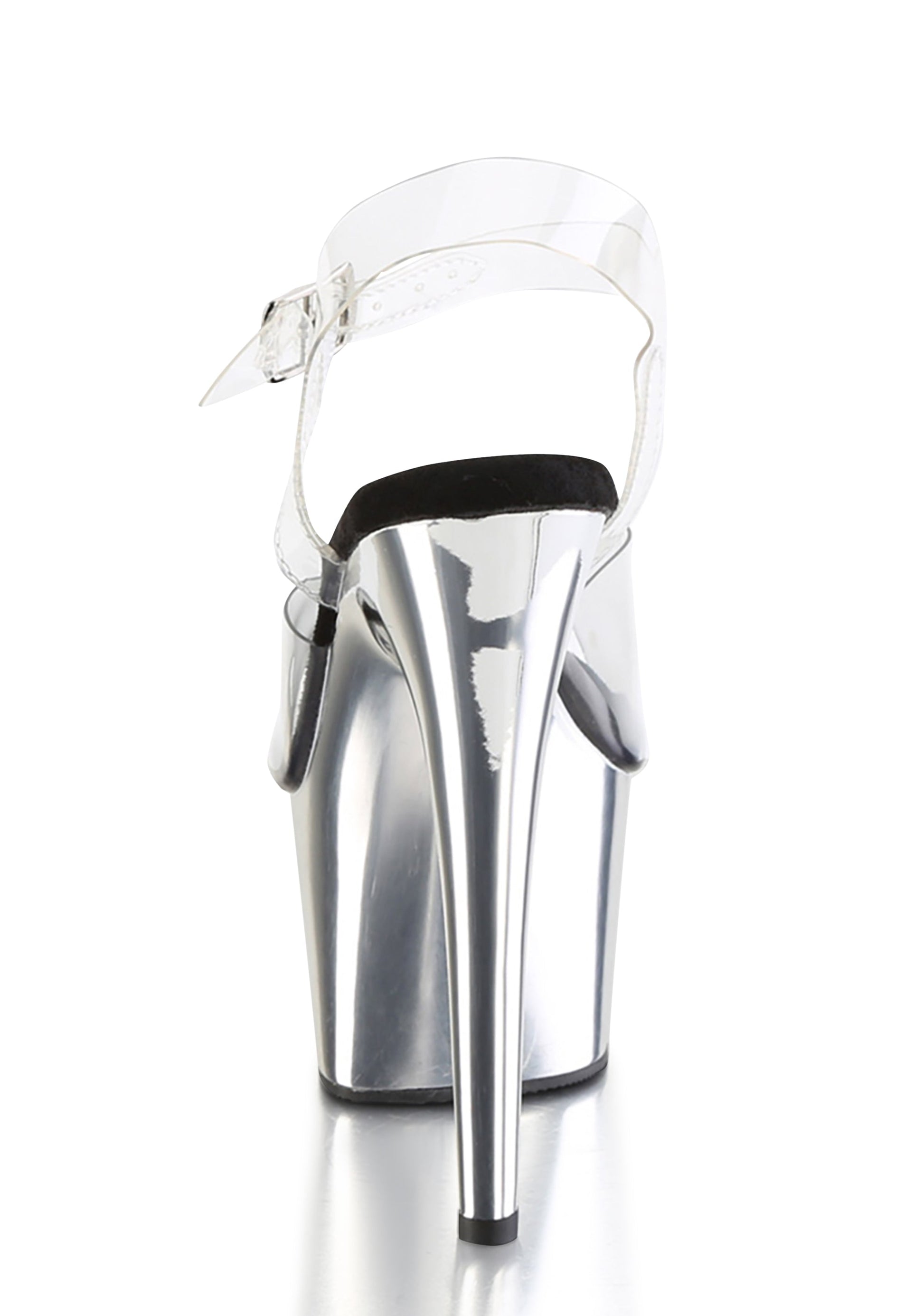 Adore-708 Platform Ankle Strap Sandals-Silver Chrome