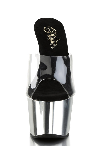 Adore-701 Platform Slides-Silver Chrome