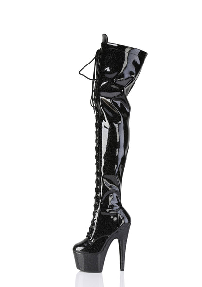 Adore-3020GP Platform Thigh High Boots-Black
