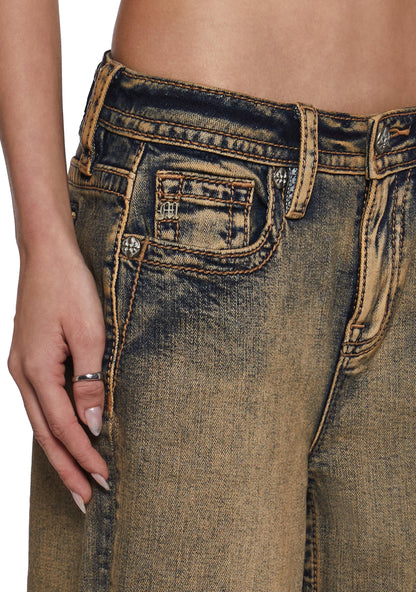 30" High Rise Slim Wide Jeans