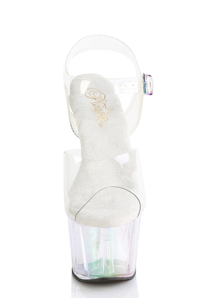 Adore-708HT Platform Ankle Strap Sandals-Holo Tinted
