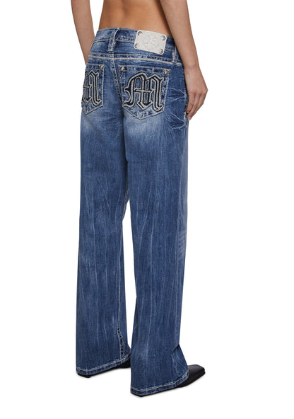 30" Mid Rise Slim Wide Jeans