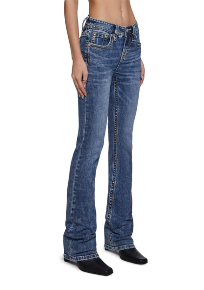 34" Mid Rise Denim Jeans