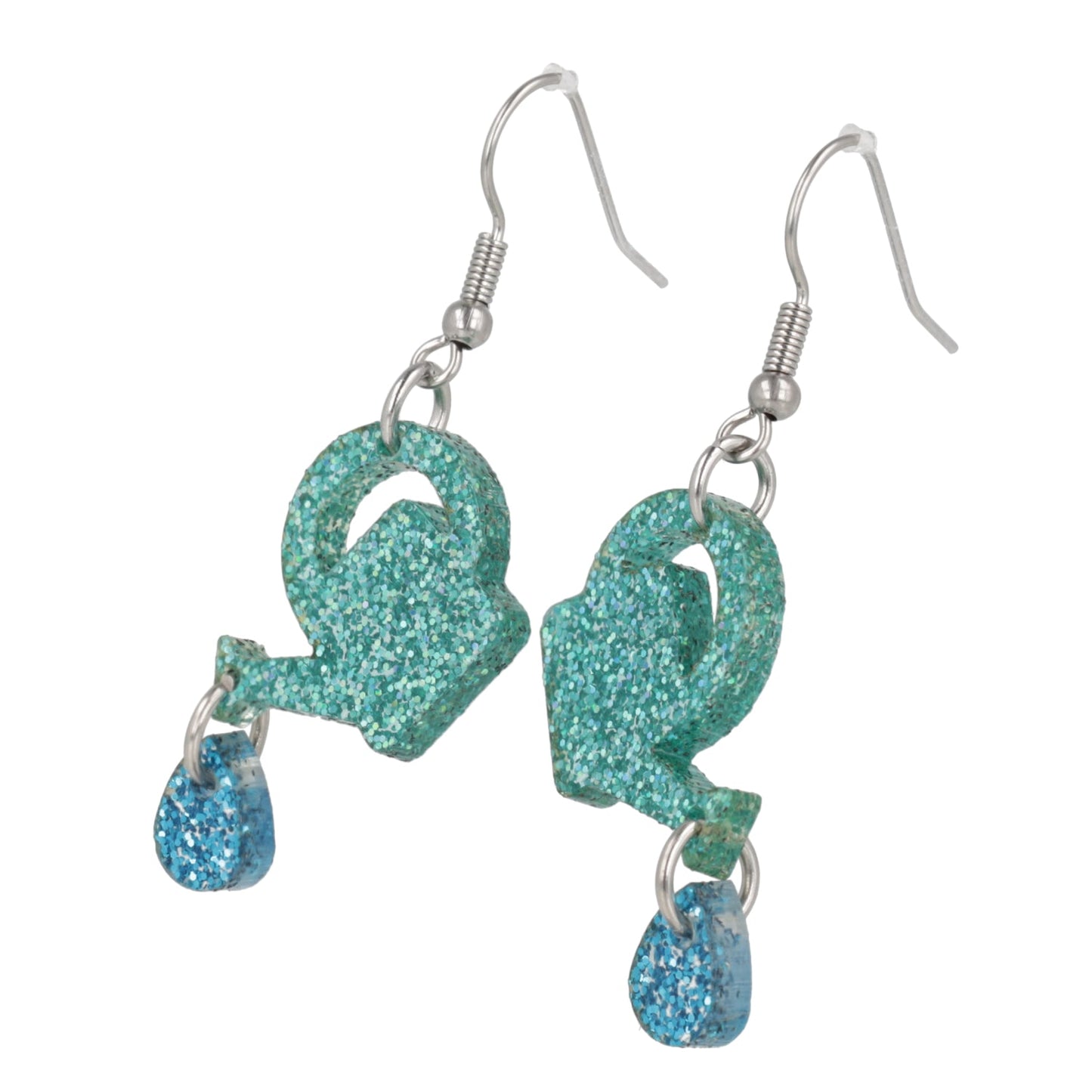 I Wet My Plants! Glitter Watering Can Earrings