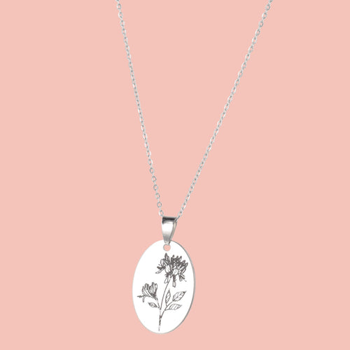 June Birth Flower Necklace - Honeysuckle
